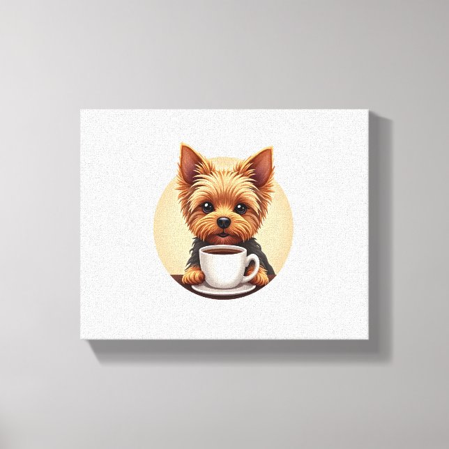 All I Need is Coffee and My Yorkie Canvas Print (Front)
