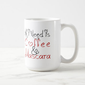All I Need Is Coffee & Mascara W/Kiss Mug