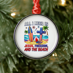 ALL I NEED IS JESUS METAL ORNAMENT