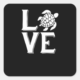 All i need is love a turtle square sticker