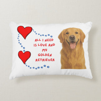 🐶💕🐾All I Need Is Love & My Golden Retriever Accent Pillow