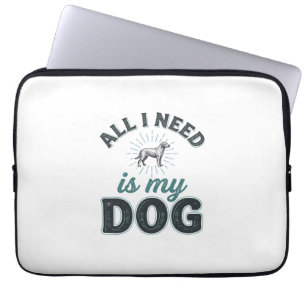 All I Need Is My Dog Vintage Engraving Dog Lover D Laptop Sleeve