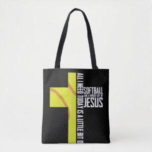 All I Need is Softball and Jesus Gift Tote Bag