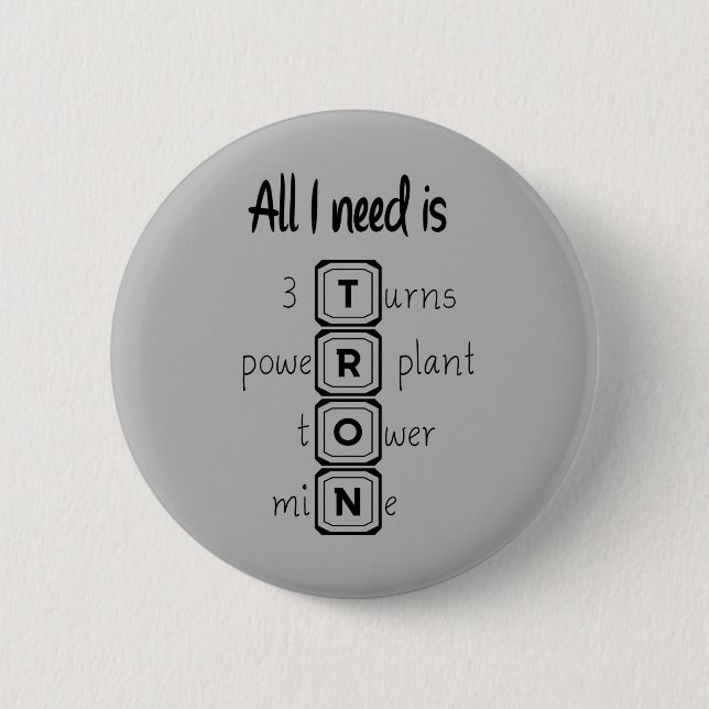 All I need is TRON 2 Inch Round Button (Front)