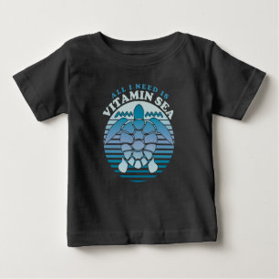 All I Need Is Vitamin Sea - Retro Turtle Baby T-Shirt