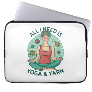 All I need is Yoga and Yarne Phrase Laptop Sleeve