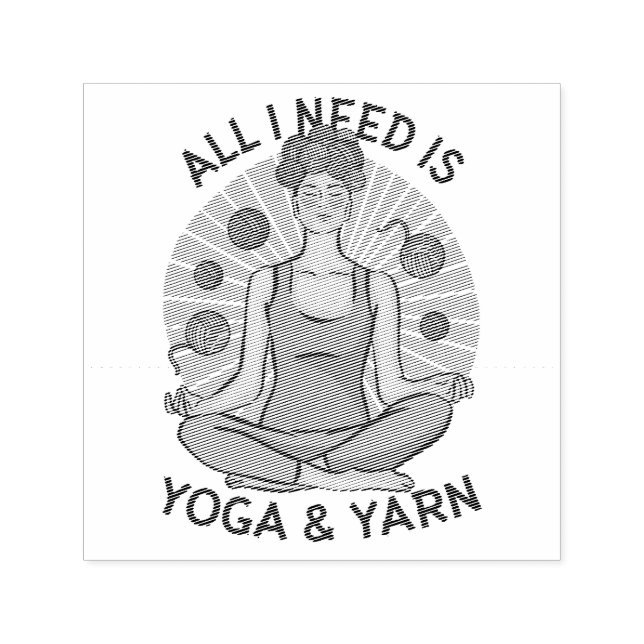 All I need is Yoga and Yarne Phrase Self-inking Stamp (Design)