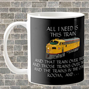 All I Need This Train - Yellow Diesel Model Loco   Coffee Mug