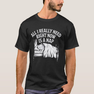 All I Really Need Right Now Is A Nap Funny Cat Lov T-Shirt