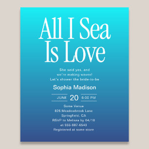 All I Sea Is Love Bridal Shower Blue Flyer