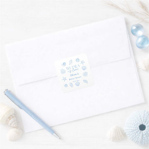 All I Sea Is Love Bridal Shower  Square Sticker