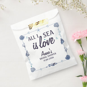  all I Sea Is Love Bridal Shower Watercolor Seashe Favour Bag