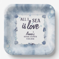  all I Sea Is Love Bridal Shower Watercolor Seashe