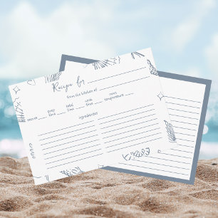 All I Sea is Love Dusty Blue Recipe Bridal Shower  Enclosure Card