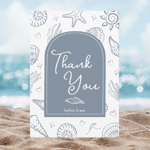 All I Sea is Love Dusty Blue Thank You Card