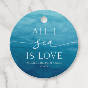 All I Sea Is Love Ocean Beach Sea Bridal Shower Favour Tags