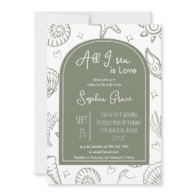 All I Sea is Love Sage Green Doodles Bridal Shower