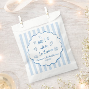 All I Sea Is Love Seashell Coastal Bridal Shower Favour Bag