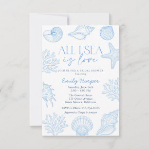 All I sea Is Love Seashells Invitation