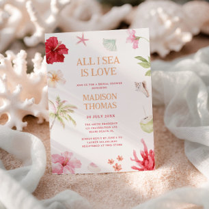 All I Sea is Love Tropical Bridal Shower Invitation