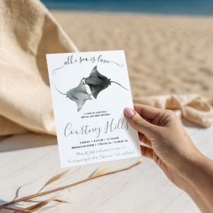 All I Sea is Love! Two Stingrays Bridal Shower Invitation
