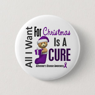 All I Want For Christmas Alzheimer's Disease 2 Inch Round Button