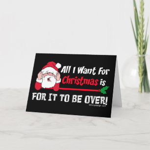 All I want for Christmas Bah Humbug Humour Black Holiday Card