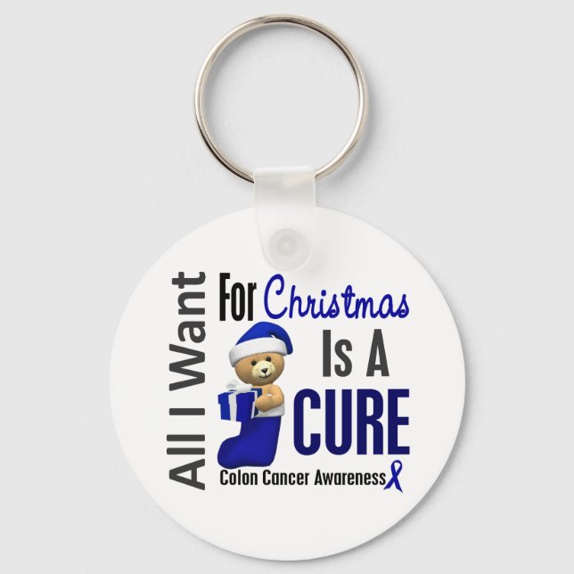 All I Want For Christmas Colon Cancer Keychain (Front)