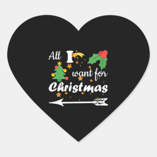 All i want for Christmas Couple Shirt Heart Sticker