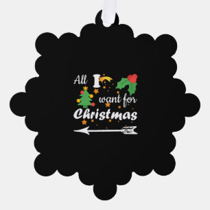 All i want for Christmas Couple Shirt Ornament Card