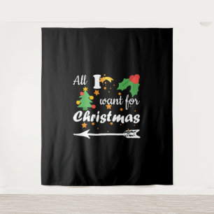All i want for Christmas Couple Shirt Tapestry