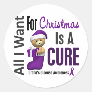 All I Want For Christmas Crohn's Disease Classic Round Sticker