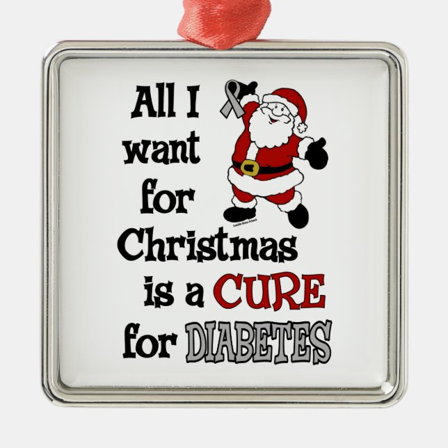 All I Want For Christmas...Diabetes Metal Ornament (Front)