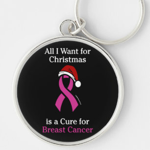 All I Want for Christmas/Hat...Breast Cancer Keychain