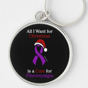 All I Want for Christmas/Hat...Fibro Keychain