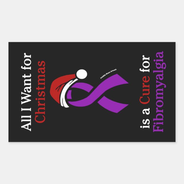 All I Want for Christmas/Hat...Fibro Rectangular S Sticker (Front)