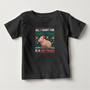 All I Want For Christmas Is A Capybara Animal Gift Baby T-Shirt