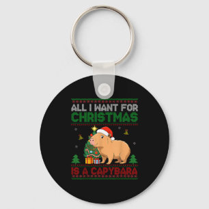 All I Want For Christmas Is A Capybara Ugly Sweate Keychain