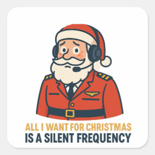 All I Want for Christmas Is a Clear Frequency Square Sticker