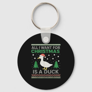 All I Want For Christmas Is A Duck Ugly Christmas Keychain