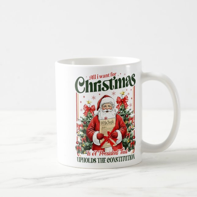 All I Want For Christmas Is A New President Funny  Coffee Mug (Right)
