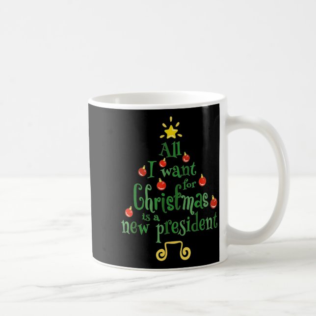 All I Want For Christmas Is A New President Funny  Coffee Mug (Right)