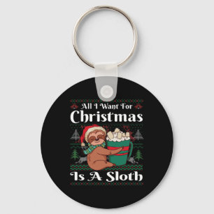 All I Want For Christmas Is A Sloth Ugly Christmas Keychain