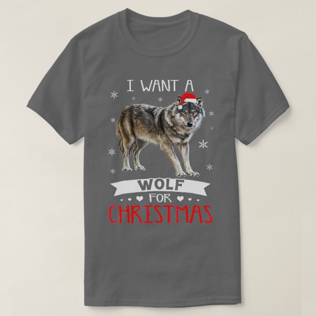 All I Want For Christmas Is a Wolf  Xmas Pajama Gi T-Shirt (Design Front)