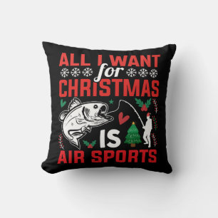 All I Want For Christmas is Air Sports Throw Pillow