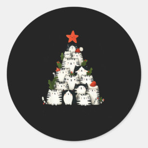 All I Want For Christmas Is Cats Xmas Tree Classic Round Sticker