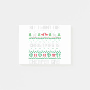 All I Want For Christmas Is Cheaper Gas Funny Ugly Post-it Notes