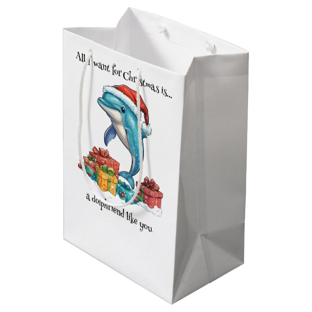 All I Want For Christmas Is... Medium Gift Bag (Back Angled)