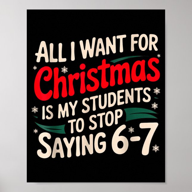 All I Want For Christmas Is My Students To Stop Sa Poster (Front)