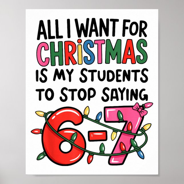 All I Want For Christmas Is My Students To Stop Sa Poster (Front)